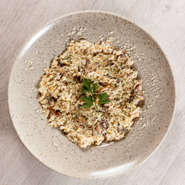 istock Mushroom risotto served in a plate 1179592599