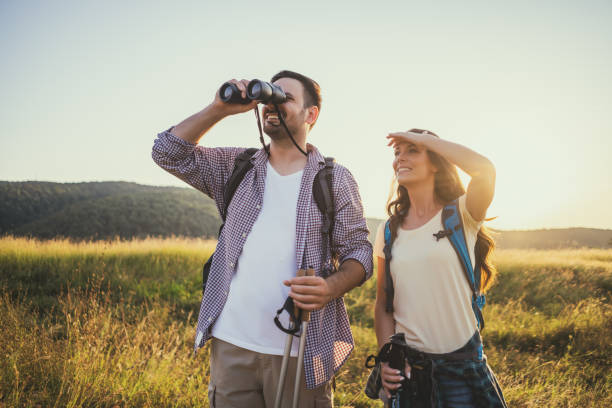 istock Happy couple is hiking in mountain in summer 1179593221