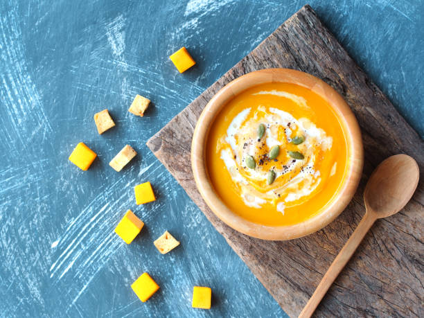 istock Hot butternut squash pumpkin soup. 1179594342