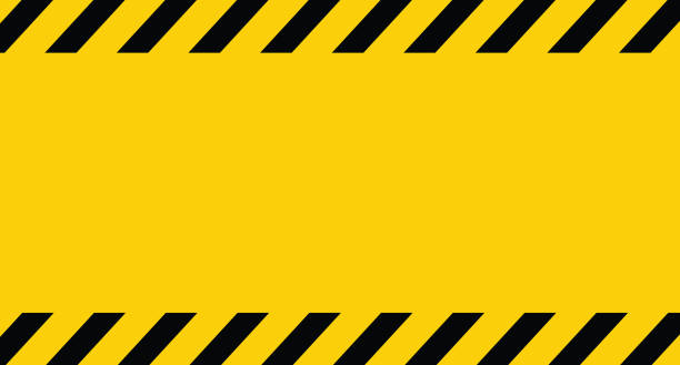ilustrações de stock, clip art, desenhos animados e ícones de black and yellow line striped background. warning strip. - road warning sign road sign blank safety