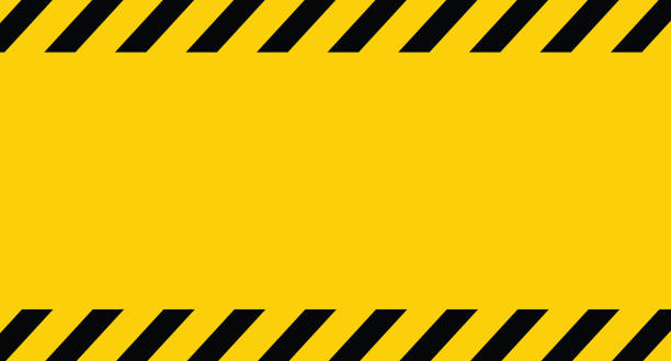 черно-желтый линии полосатый фон. предупреждая полосу. - road warning sign road sign blank safety stock illustrations