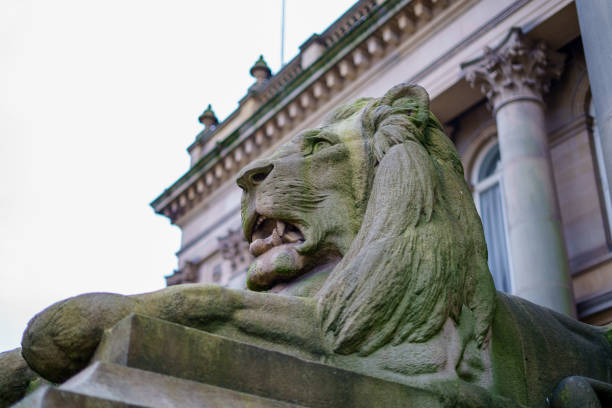 istock Bolton Town hall clock and lions 1179596617