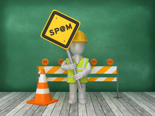istock SPAM Road Sign Construction Site on Chalkboard Background - 3D Rendering 1179597892