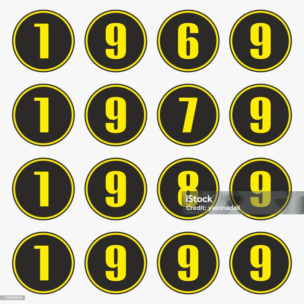 Những Năm Qua Với Số Màu Vàng Trong Một Hình Tròn ...