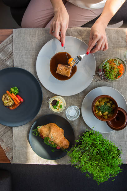 istock Top view of business lunch 1179604055