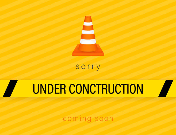 ilustrações de stock, clip art, desenhos animados e ícones de under construction sign. vector stock illustration for website. - construction industry business warning symbol