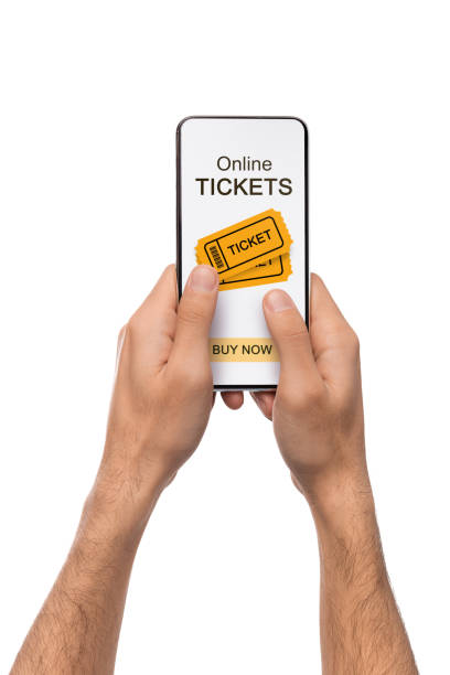 istock Man using application for buying event tickets online on smartphone 1179605479