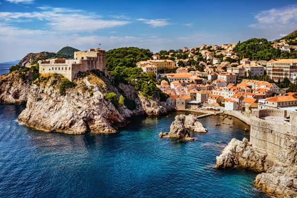 dubrovnik old town, croatia - adriatic sea sea architecture bay imagens e fotografias de stock