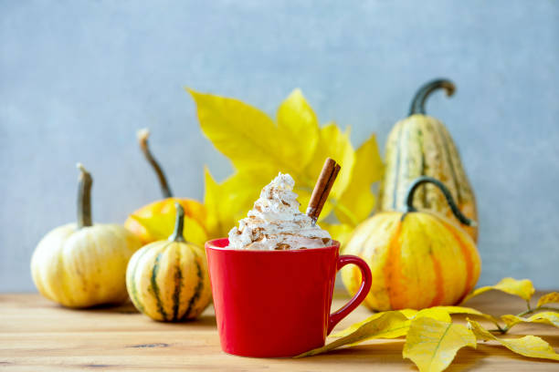 istock Pumpkin spice latte with cream topping 1179605846