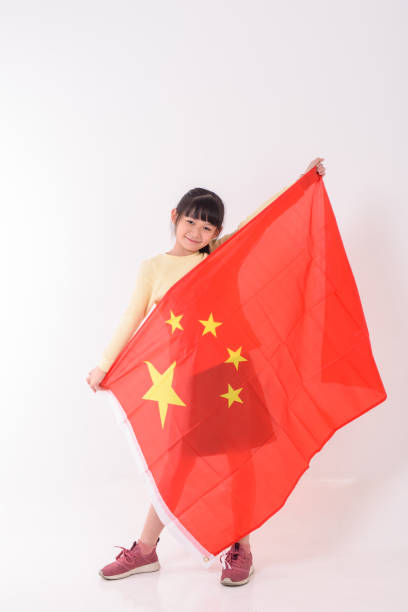 Cameroon national flag waving in the wind. Three vertical stripes of green, red, and yellow, yellow star in the center. 3d illustration render. Fluttering fabric. Selective focus
