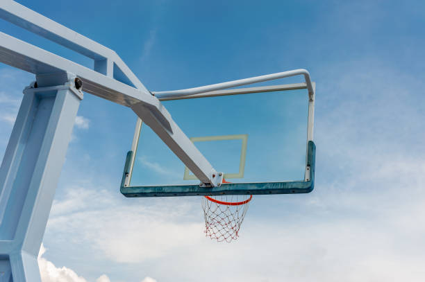 istock Baskesball court with blue sky and cloud 1179607364