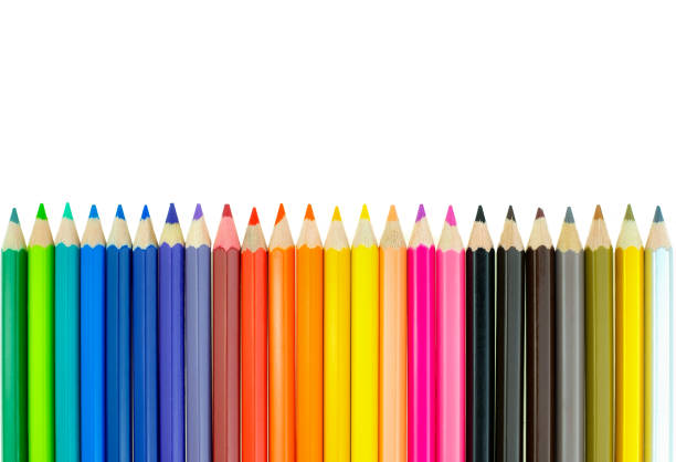 istock Collection of crayon de couleur for drawing at white background, Multi color pencil 1179607857