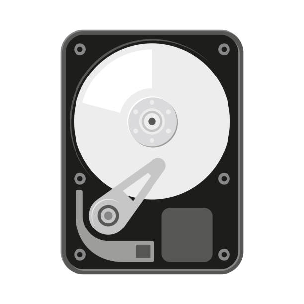 白い背景にハードディスクhddフラットアイコン。ベクトル - hard drive the media vector storage compartment点のイラスト素材／クリップアート素材／マンガ素材／アイコン素材