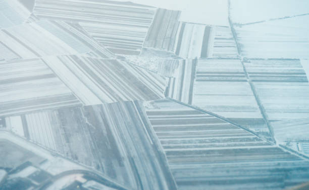 istock Aerial view of the harvest fields in winter 1179609172