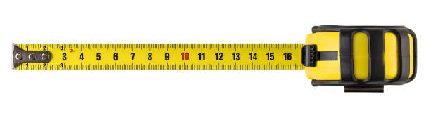 분리된 측정 테이프 - tape measure yellow long instrument of measurement 뉴스 사진 이미지