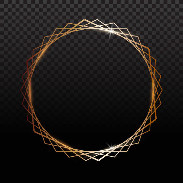 istock Golden frames. Gold geometrical polyhedron, art deco style for wedding invitation, luxury templates. 1179610297