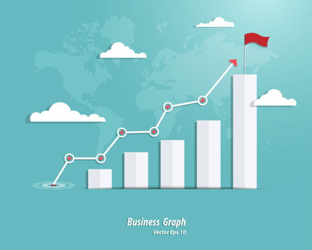 Business graph success Business graph success. Achievement concept. Arrow, Vector illustration flat gymnastics equipment stock illustrations