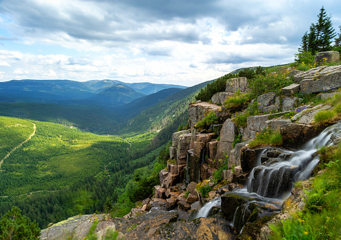 beautiful landscape of krkonose mountain in spindleruv mlyn in Czech Republic