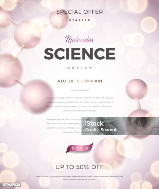 Science Background Design With 3d Molecular Structure Stock ...