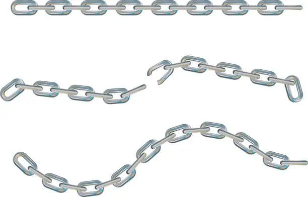 Vector illustration of steel chain