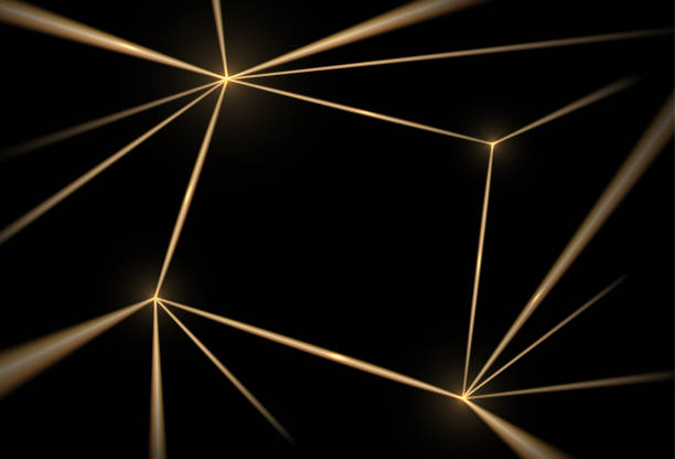 골드와 블랙 배경입니다. 고급 텍스처 기하학적 라인 패턴입니다. 미래 지향적 인 빛 네트워크, 그래픽 황금 그리드. 벡터 일러스트레이션 - mesh netting metal black stock illustrations