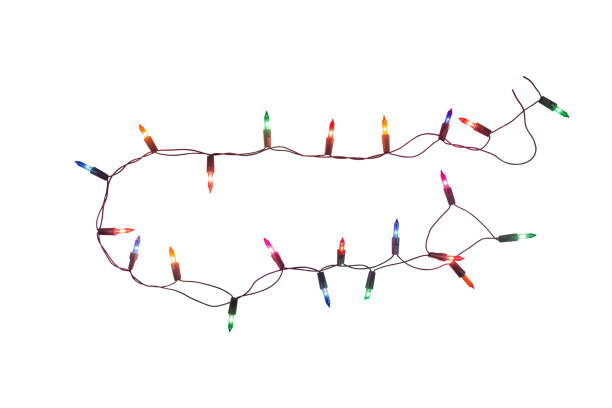String of christmas lights isolated on white background With clipping path