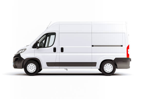 istock 3d render of white van vehicle on white background 1179621617