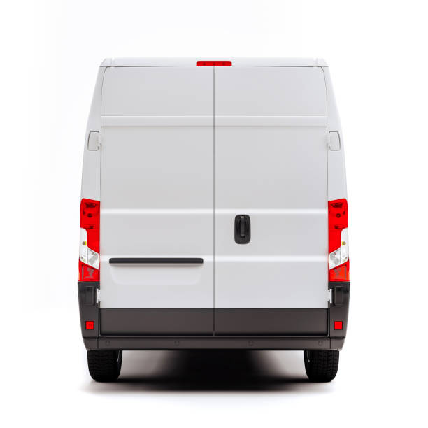 istock 3d render of white van vehicle on white background 1179621636