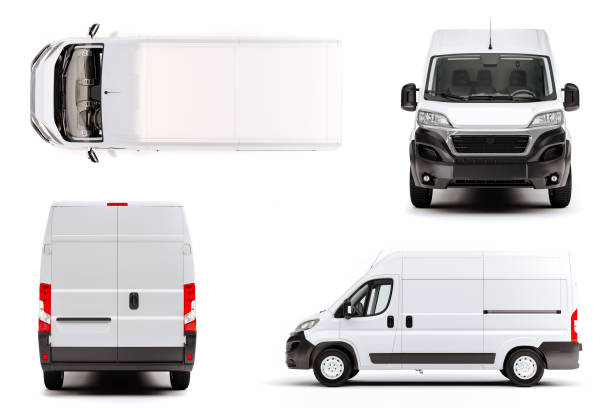 istock 3d render of white van vehicle on white background 1179621713