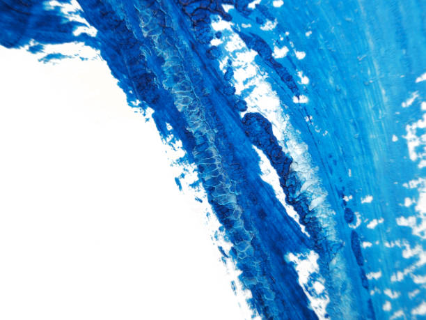 istock Blue and white acrylic painting texture on white paper background by using rorschach inkblot method. 1179622867