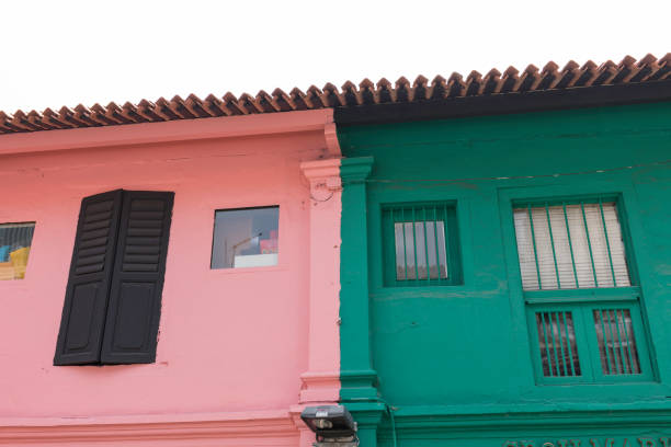istock Pink and Green Buildings 1179623167