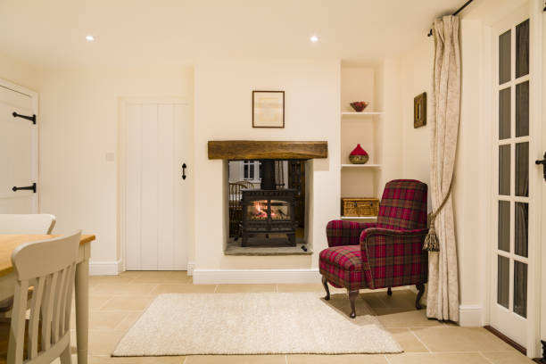istock Country home interior with wood burner 1179623973