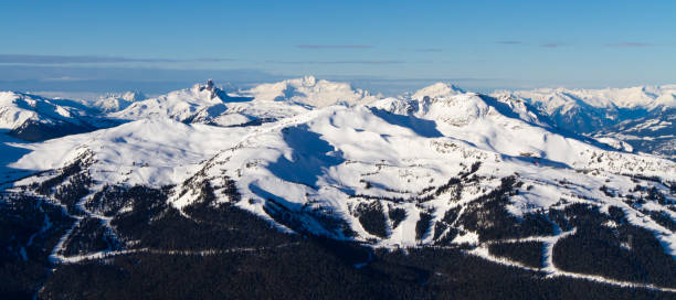 Whistler Mountain ski resort in Winter Scenic landscape view of Whistler Mountain ski resort in the winter season whistler mountain stock pictures, royalty-free photos & images