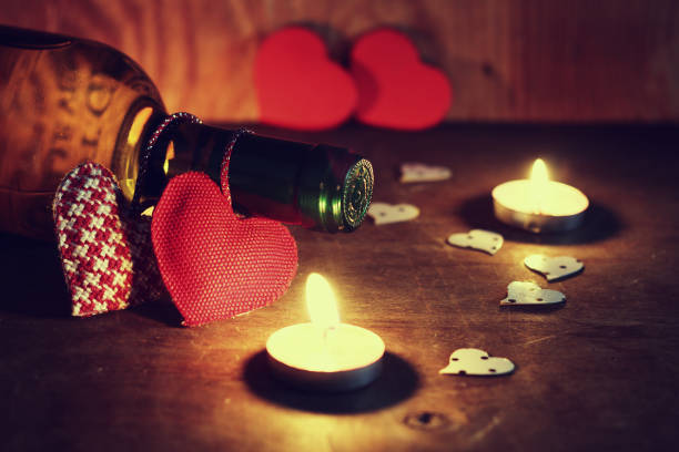 istock Valentine's Day candles wine 1179627824