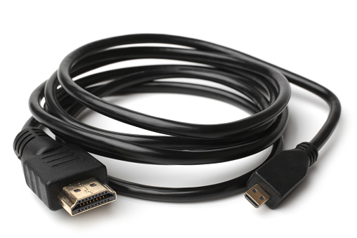 HDMI Male to micro HDMI Male Cable on white background