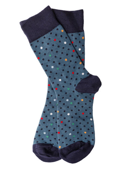 funny cotton men's socks - beautiful blue sport vertical imagens e fotografias de stock