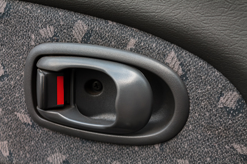 opening handle of the vehicle doors, the locking button from accidentally opening while on the move, the safety of the children in the car