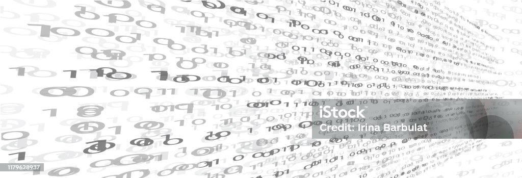 Computer Binary Code 1 And 0 Monochrome Pattern In A Minimalist Style A ...