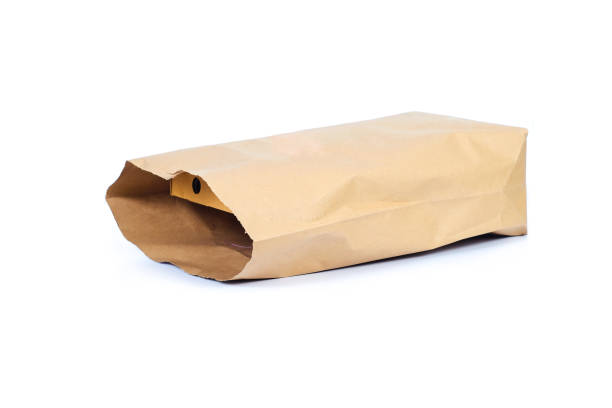 istock Recycle brown paper bag mockup on white background. 1179629065