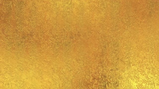 Golden foil background. Gold texture 3D rendering loop 4k