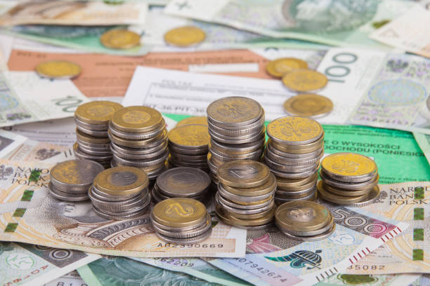 istock Polish tax declaration form PIT-36 on money letter VAT 1179631702
