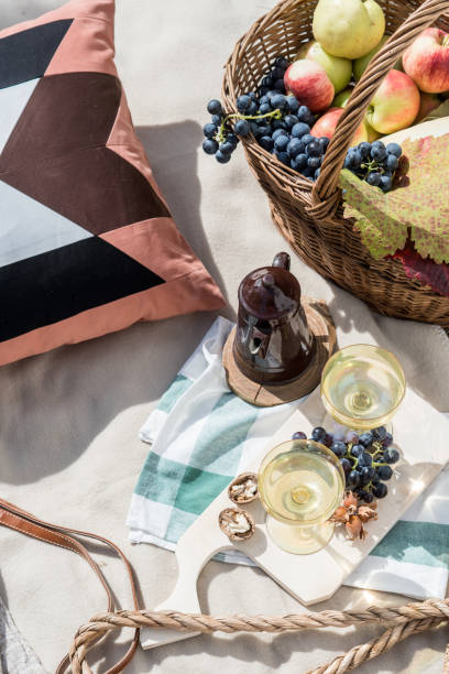istock Picnic basket with fresh fruits 1179631746