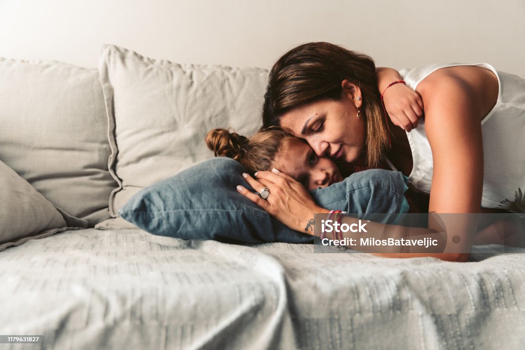 Young mother with her daughter Young mother  spend time with her daughter Mother Stock Photo