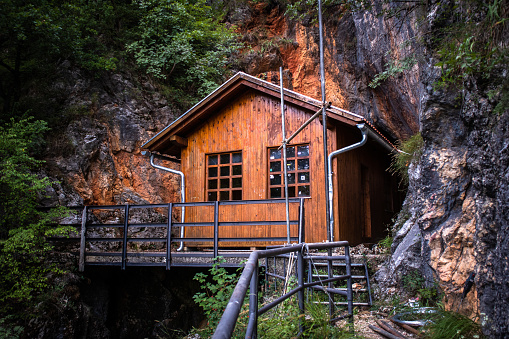 Wooden plateau house with garden in Ayder plateau - Kaçkar Mountains National Park