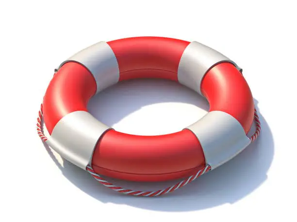 Lifeguard lifebuoy 3D rendering illustration isolated on white background