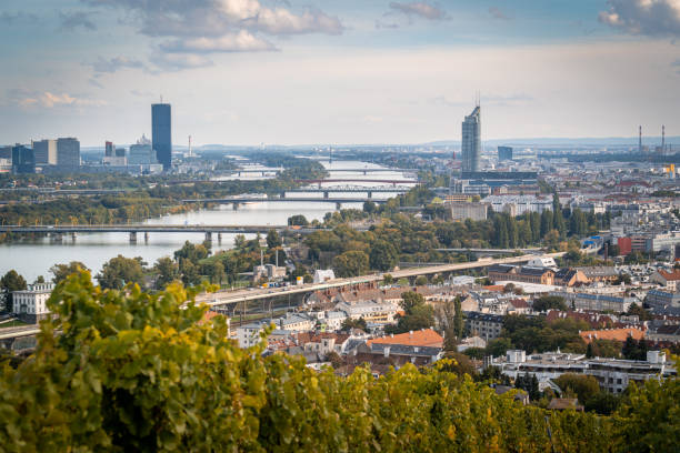 istock Panoramic view of Vienna, Austria with a view over the vineyards 1179632220