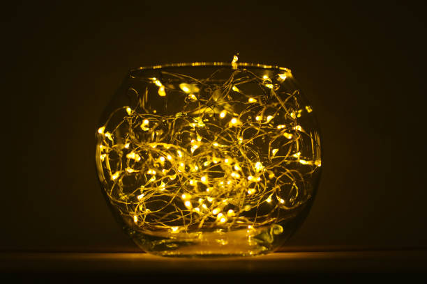 istock Christmas composition with Glass bowl light chain. 1179632244