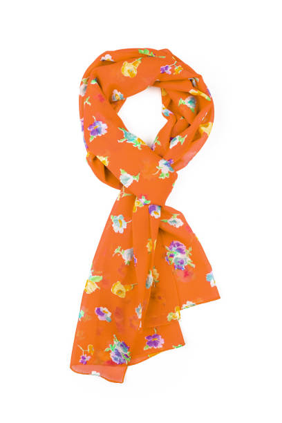 istock Silk scarf. Orange silk scarf isolated on white background 1179633576