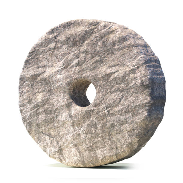 istock Stone wheel isolated on white background 1179633738