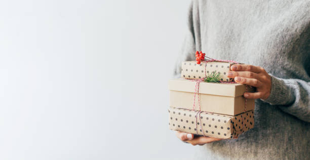 closeup gifts in woman's hand